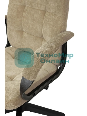 Кресло руководителя Бюрократ CH 002 Fabric Light-21 песочный, крестов. пластик