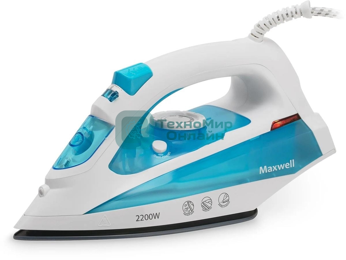 Утюг Maxwell MW-3055B белый/голубой 2200W