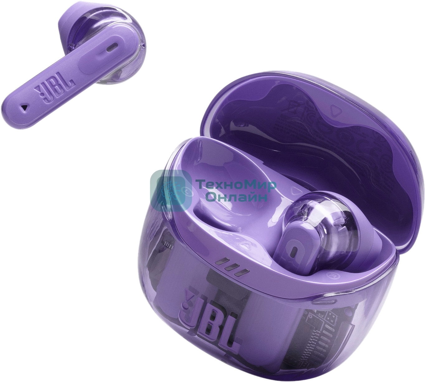 Наушники TWS JBL Tune Flex 2 призрачно-фиолетовый, вкладыши/внутриканальные (трансформер), Bluetooth, адаптивное шумоподавление
