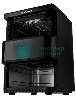 Аэрогриль Brayer 2048BR черный, 2500 Вт, 10 л, сенсор, 10 программ