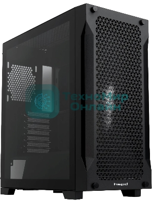 Компьютерный корпус без блока питания Case HSPD M541, Mesh Mid Tower, черный, TG, 0.7 SPCC, no fans, ATX, mATX, mITX, 170/405/210мм, 2x2.5