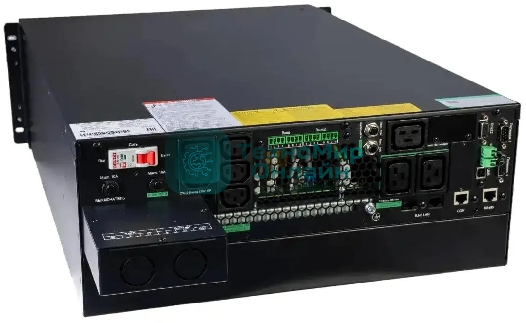 Источник бесперебойного питания SRTSE 2 поколения 6000 ВА/Вт, 4U,5 C13+3 C19,USB,RS-232,RS485,COM,сухие контакт,прлл резерв