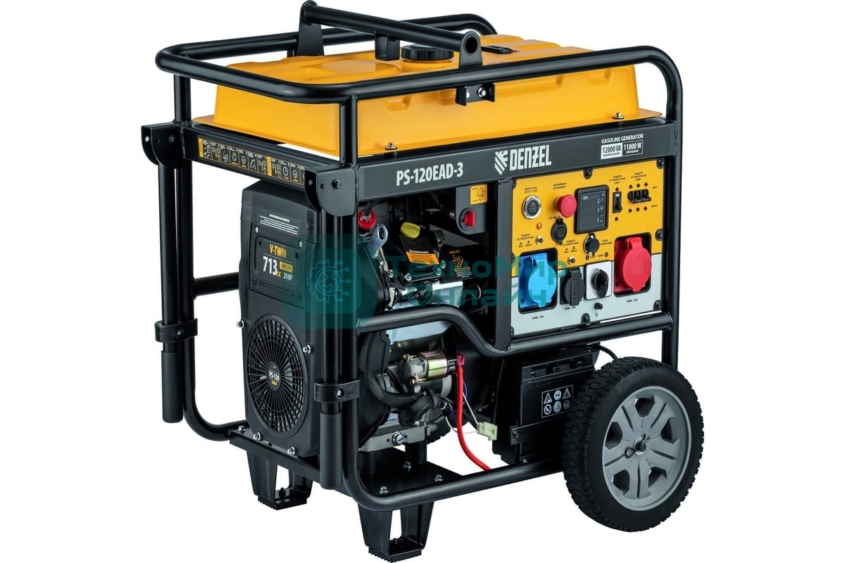 Электрогенератор бензиновый Denzel PS-120EAD-3, 12 кВт, 110 дБ, 180 кг