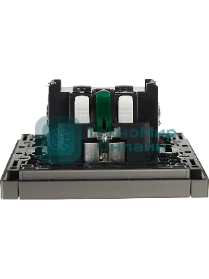 Розетка IEK FORTE&PIANO FP514 1-местная с заземлением без защитных шторок безвинтовое крепление 16А сталь