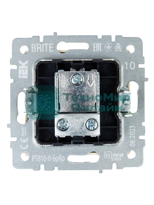 Розетка телевизионная проходная IEK BRITE РТВ10-0-БрКр бежевый