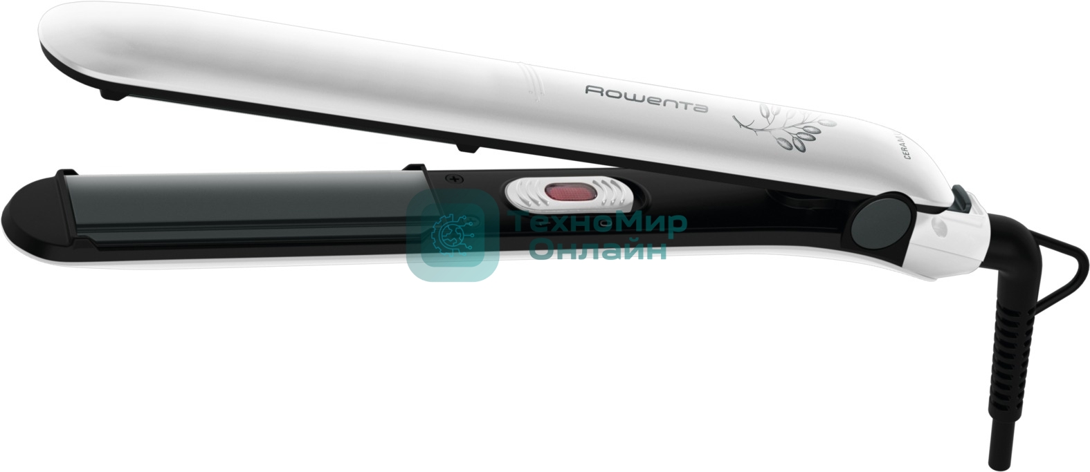 Выпрямитель для волос Rowenta Easyliss Pure SF1628F0 белый/серый, 25 мм, 200 °C, 1 режим