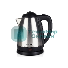 Чайник электрический Galaxy GL 0304 серый, металл, 2000 Вт, 1.8 л, съемный фильтр, шкала уровня воды