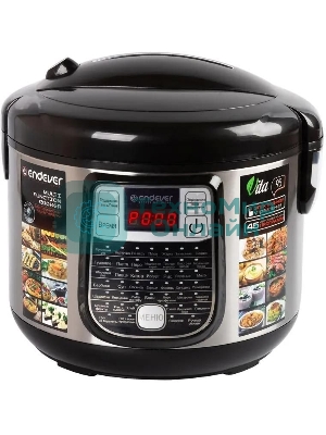 Мультиварка Endever Vita-95, мощность 1000 Вт, черный/стальной, емкость 5л, 45 авторежимов работы, книга рецептов