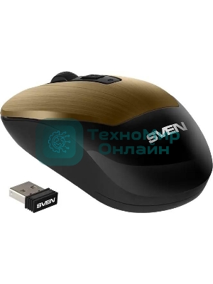 Мышь беспроводная SVEN RX-380W античная бронза, 1600 dpi, радиоканал, USB, кнопки - 4