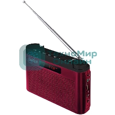 Радиоприемник Perfeo цифровой ТАЙГА FM+ 66-108МГц/ MP3/ встроенный аккум,USB/ бордовый (I70RED) PF_C4940