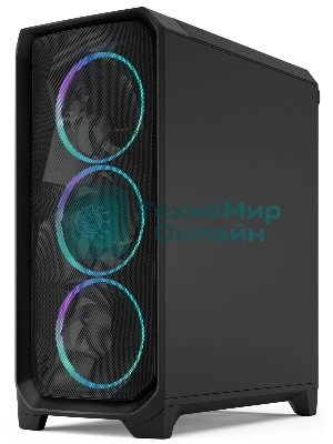 Корпус Fractal Design Meshify 3 Black RGB TG Light Tint, Midi-Tower, чёрный, 3 x 140 мм