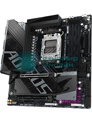 Материнская плата Gigabyte B840M AORUS ELITE WIFI6E, AM5, AMD B840, 4xDDR5, 4xSATA, 2xM.2, 1xPCIe 4.0 x16, 1xPCIe 3.0 x16, 1xHDMI, 1xDP, 1x2.5Gb LAN, Wi-Fi 6E, Bluetooth 5.3, 1xUSB-C 10Gbps, 1xUSB-C 5Gbps, 2xUSB-A 10Gbps, 2xUSB-A 5Gbps, 4xUSB-A 2.0, 1xPS/2, 3x3.5 мм, 7.1, mATX