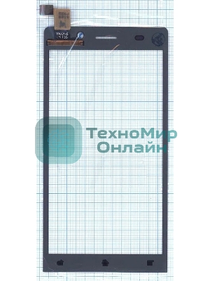 Сенсорное стекло (тачскрин) для Highscreen Thor, черное