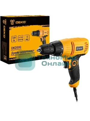 Дрель-шуруповерт Deko DKD500, 500Вт, 28 Нм, щеточный