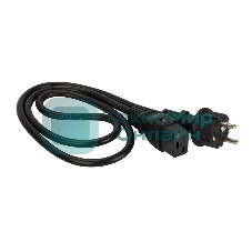 Шнур питания Lanmaster LAN-PP19L/SH-0.5-BK C19-Schuko проводник.:3x1.5мм2 0.5м 220В 16А черный