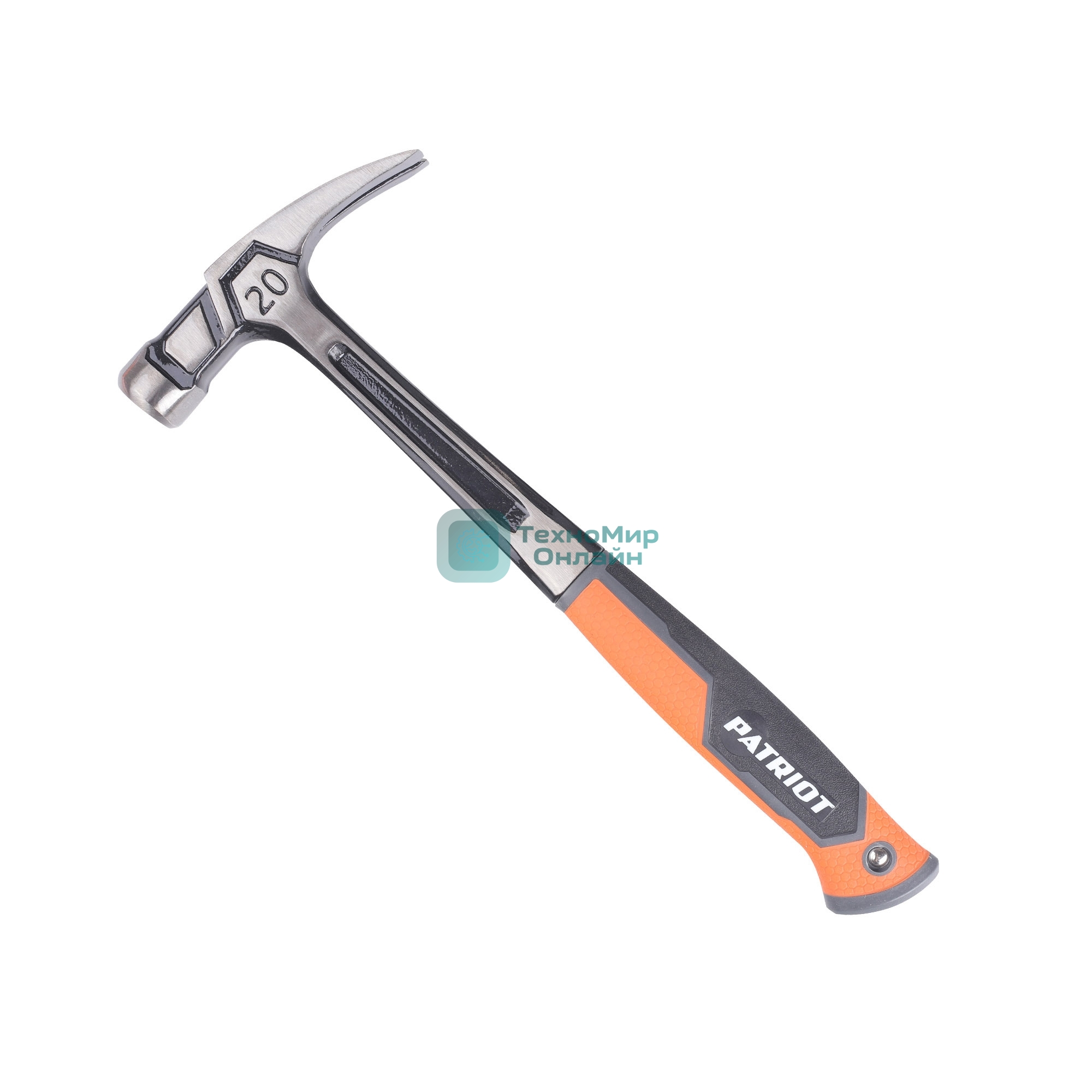 Молоток-гвоздодер цельнокованый PATRIOT FCH 560, кругл.боек 560 гр, 50-58 HRC, фиберглас.рукоять, прямой гвоздодер малый вес, компактный размер, антивибрацион.система, магнитный гвоздодержатель, 955 гр