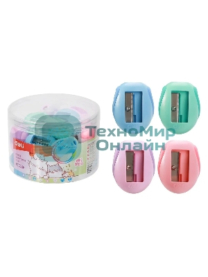 Точилка для карандашей ручная Deli MiYou EH550, 1 отверстие, пластик, ассорти, туба