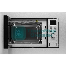 Микроволновая печь встраиваемая Hyundai HBW 2040 IX серебристый, 20 л, 800 Вт, переключатели - кнопки/поворотный механизм