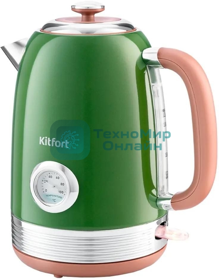 Чайник электрический Kitfort KT-6110 1.7л. 2200Вт зеленый (корпус: нержавеющая сталь)