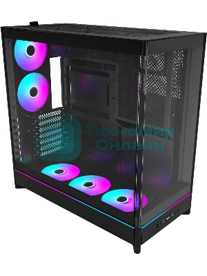 Компьютерный корпус Montech HS02 PRO черный без БП ATX 4x140мм 2xUSB 3.0 audio bott PSU