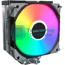 Устройство охлаждения(кулер) Montech NX400 ARGb Soc-AM5/AM4/1200/1700/1851 черный 4-pin 34.17dB Al+Cu 220W Ret (NX400ARGbBK)