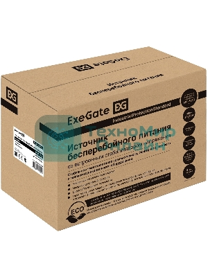 Источник бесперебойного питания ExeGate EP285483RUS SpecialPro UNB-1000.LED.AVR.EURO.RJ 1000VA/650W, LED, AVR, 4 евророзетки, RJ45/11, черный