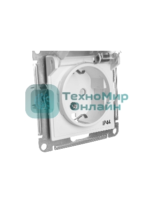 Механизм розетки 1-м СП AtlasDesign AQUA с заземл. защ. шторки с защ. крышкой 16А IP44 белый, SchE ATN440146
