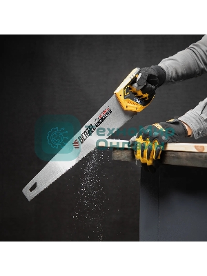 Ножовка по дереву Denzel 500 мм, 11 TPI, зуб 3D, двухкомпонентная рукоятка