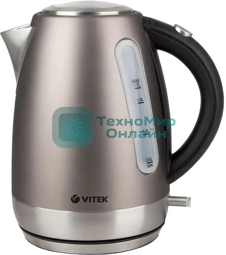 Чайник электрический Vitek VT-7025 (ST) 1850-2200 Вт/Макс объем 1.7 л/Корпус из нерж стали.Скрытый нагр элемент