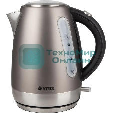 Чайник электрический Vitek VT-7025 (ST) 1850-2200 Вт/Макс объем 1.7 л/Корпус из нерж стали.Скрытый нагр элемент