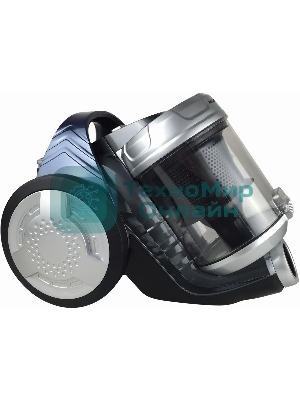 Пылесос Hyundai HYV-C2575 серебристый/темно-синий, 380/2000 Вт, уборка сухая, пылесборник контейнер 3.5 л