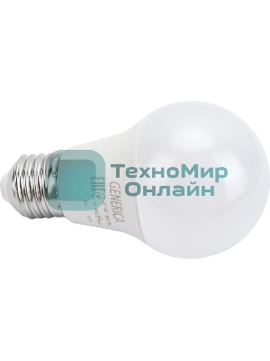 Лампа светодиодная A60 груша 12Вт 230В 4000К E27 GENERICA