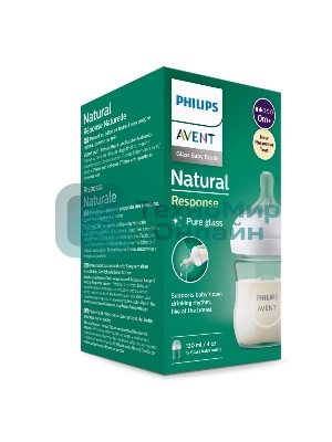 Бутылочка для кормления Philips SCY930/01 Avent NATURAL Response 125 мл, 1 шт, стекло