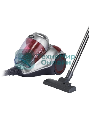 Пылесос Hyundai HYV-C4570 серебристый/красный, 380/2400 Вт, уборка сухая, пылесборник контейнер 5 л