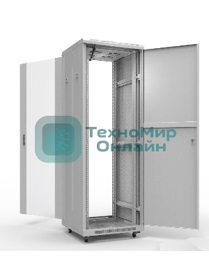 Шкаф серверный NTSS Премиум NTSS-R47U60100GS, напольный 47U 600x1000мм пер.дв.стекл металл 900кг серый 2210мм IP20