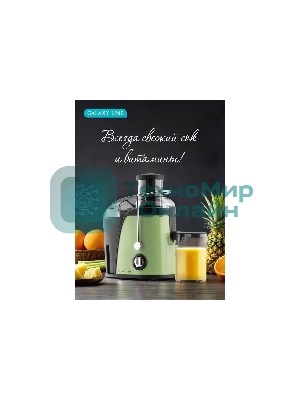 Соковыжималка GALAXY LINE GL 0815 зеленый, центробежная, 850 Вт, 550 мл, механическое