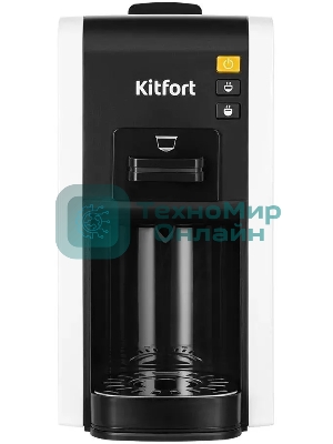 Кофеварка рожковая Kitfort КТ-7467 белый/черный, исп. кофе - молотый/капсулы, 0.8 л, 1100 Вт, 19 бар