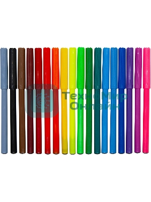 Фломастеры Silwerhof Eco 7.2мм 125мм, круглый корпус, вентилируемый колпачок, 18 цветов, пакет с европодвесом