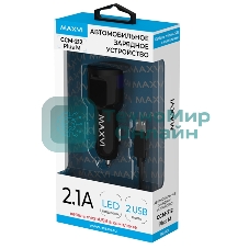 Автомобильное зарядное устройство Maxvi CCM-212 Plus M черный 2.1A
