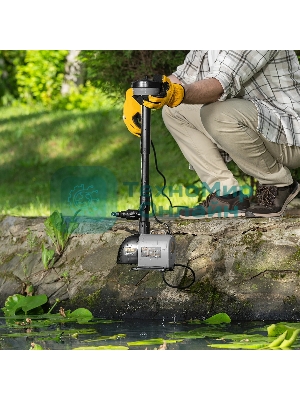 Насос фонтанный Denzel FNP110-34, 112 Вт, подъем 3,4 м, 3400 л/ч, колокольчик/каскад/гейзер