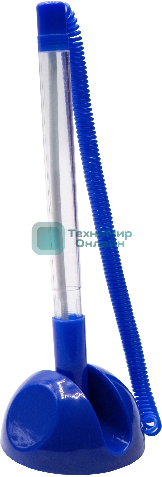 Ручка шариковая Silwerhof Eco синий d=0.7мм, синие чернила, индивмдуальный пакет с европодвесом, на подставке, сменный стержень, линия 0.5мм