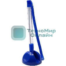 Ручка шариковая Silwerhof Eco синий d=0.7мм, синие чернила, индивмдуальный пакет с европодвесом, на подставке, сменный стержень, линия 0.5мм