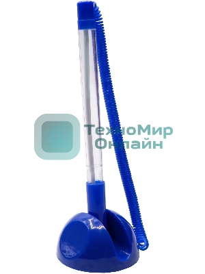 Ручка шариковая Silwerhof Eco синий d=0.7мм, синие чернила, индивмдуальный пакет с европодвесом, на подставке, сменный стержень, линия 0.5мм