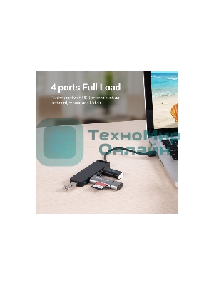 USB-концентратор Vention CHLBB, USB 3.0, USB 4 порта, USB