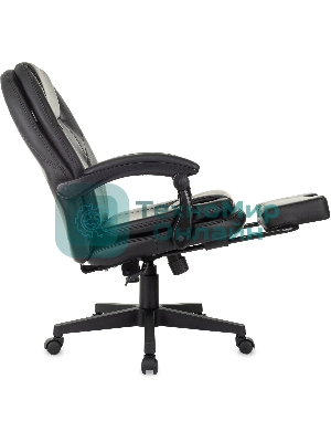 Кресло Бюрократ CH-868N-BF черный, экокожа, подставка для ног