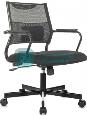 Кресло офисное Бюрократ CH Balance-Low черный Elastic-102 TW-11 сетка/ткань, низк. спин. крестов. металл черный
