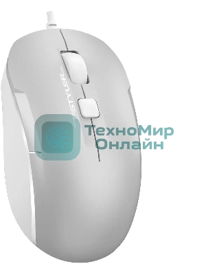 Мышь проводная A4Tech Fstyler FM26 серебристый/белый, 1600 dpi, USB, кнопки - 4