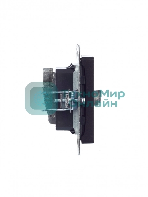 Розетка телевизионная двойная TV+SAT IEK BRITE РТВ/РСп12-БрЧ черный