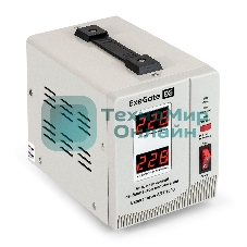 Стабилизатор напряжения ExeGate EX291729RUS Expert Turbo AST-1000 (1000ВА, вход 80-260В, двойная цифр. индикация вход/вых. напряжения, выход 220В±8%, КПД 98%, 5 уровней защиты, задержка, усиленный метал. корпус, 1*Schuko, RTL)