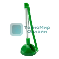 Ручка шариковая Buro зеленый, d=0.7мм, синие чернила, индивидуальный пакет с европодвесом, на подставке, сменный стержень, линия 0.5мм, круглая